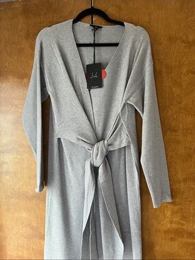Lovely gray faux wrap dress